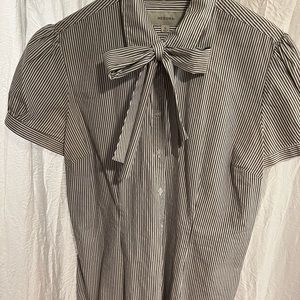 Striped blouse with tie